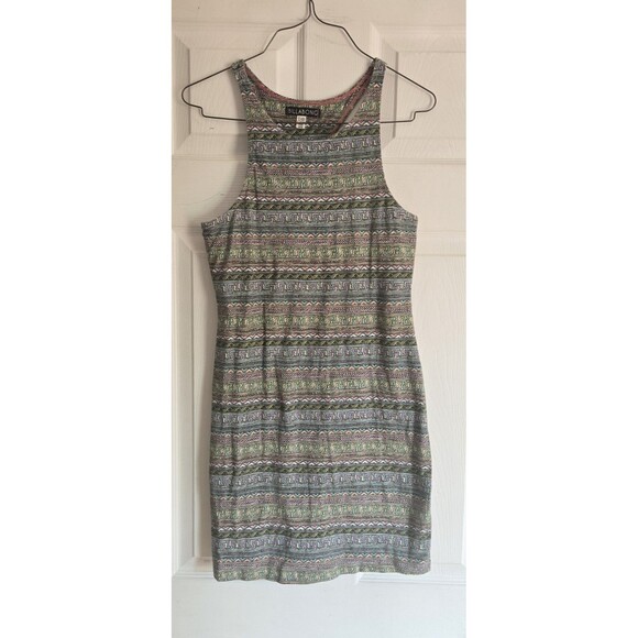 Vintage Billabong Dress Built In Bra Juniors Medium Y2K  Geometric Aztec Stripes - Picture 2 of 11